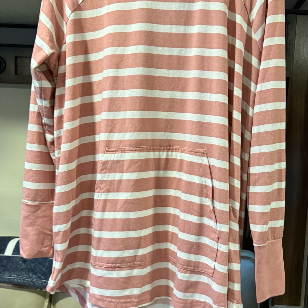 LuLaRoe Pink and White Striped Top